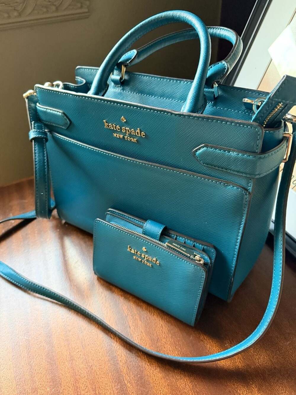 Kate Spade New York Staci Medium Satchel Teal set